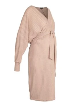 Maternité - Robe Pull En Maille Côtelée -BOOHO Kleidung Magasin bzz45065 camel xl 2