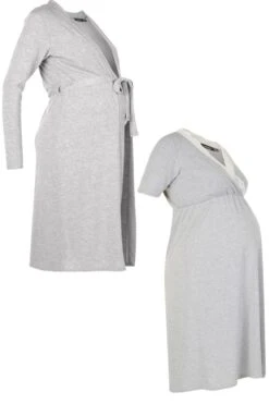 Maternité - Ensemble Avec Robe De Chambre Et Nuisette -BOOHO Kleidung Magasin bzz45728 grey20marl xl 2