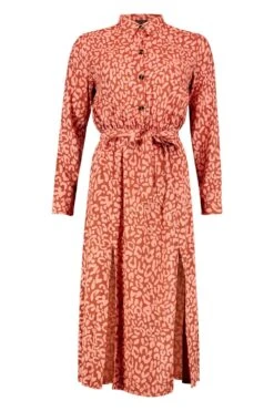 Robe Mi-longue à Ceinture Et Imprimé Léopard -BOOHO Kleidung Magasin dzz06409 natural xl 2