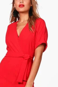 Robe Cache-cœur Effet Ceinture 9 Robe Cache-cœur Effet Ceinture -BOOHO Kleidung Magasin dzz36727 red xl 3