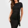 Robe Mi-longue Ajustée à Ceinture 2 Robe Mi-longue Ajustée à Ceinture -BOOHO Kleidung Magasin dzz64334 black xl
