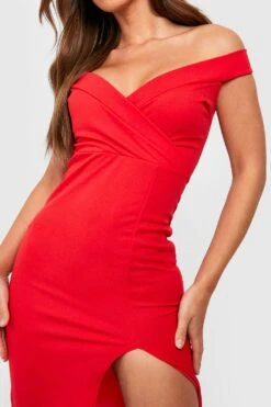 Robe Longue à épaules Dénudées Pour Demoiselle D'honneur -BOOHO Kleidung Magasin dzz64606 red xl 3