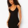 Robe Moulante Mi-longue à Décolleté Plongeant Et Bretelles -BOOHO Kleidung Magasin fzz07733 black xl
