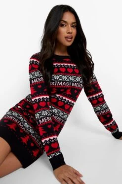 Robe Pull De Noël Imprimé Coeur 8 Robe Pull De Noël Imprimé Coeur -BOOHO Kleidung Magasin fzz17694 navy xl 2