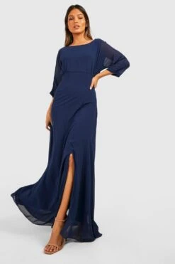 Robe Longue Drapée à Dos Nu -BOOHO Kleidung Magasin fzz26446 navy xl 2