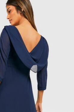 Robe Longue Drapée à Dos Nu -BOOHO Kleidung Magasin fzz26446 navy xl 3