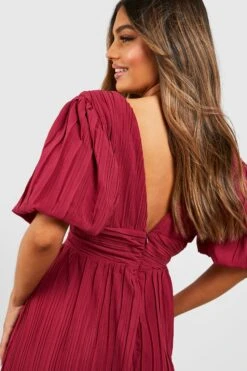 Robe Mi-longue à Manches Courtes Bouffantes 9 Robe Mi-longue à Manches Courtes Bouffantes -BOOHO Kleidung Magasin fzz34043 berry xl 3