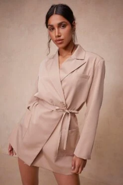 Robe Blazer à Ceinture -BOOHO Kleidung Magasin fzz35750 stone xl 2