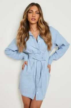 Robe Corset En Jean à Lacets