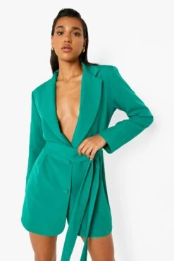 Robe Blazer Nouée à La Taille -BOOHO Kleidung Magasin fzz36689 bright20green xl 3
