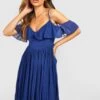 BOOHOO Robe De Demoiselle D'honneur Mi-longue à Volants Et épaules Ajourées -BOOHO Kleidung Magasin fzz38213 navy xl