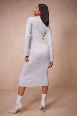 Robe Pull En Maille Côtelée épaisse -BOOHO Kleidung Magasin fzz38438 grey xl 1