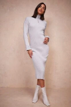 Robe Pull En Maille Côtelée épaisse -BOOHO Kleidung Magasin fzz38438 grey xl 2