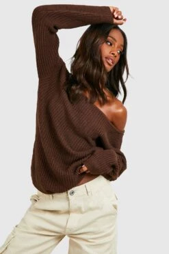 Robe Pull Basique à Col Bateau