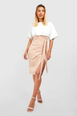 Robe Mi-longue Color Block à Manches Kimono -BOOHO Kleidung Magasin fzz67771 stone xl 2