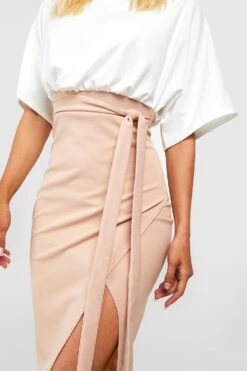 Robe Mi-longue Color Block à Manches Kimono -BOOHO Kleidung Magasin fzz67771 stone xl 3