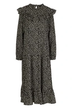 Robe Mi-longue Volantée à Pois 8 Robe Mi-longue Volantée à Pois -BOOHO Kleidung Magasin fzz70090 black xl 2