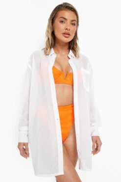 Robe Chemise De Plage En Mousseline De Soie