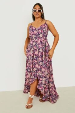 Grande Taille - Robe Mi-longue Volantée Avec Fermeture à Boutons