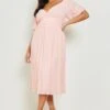 Grande Taille - Robe Mi-longue Effet Plissé -BOOHO Kleidung Magasin gzz02100 light20pink xl