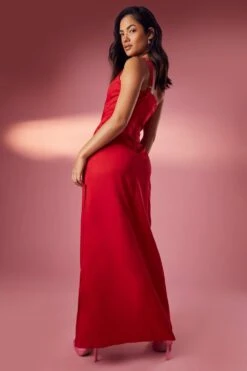 Robe Longue Asymétrique à Bretelles Fines -BOOHO Kleidung Magasin gzz02332 red xl 1