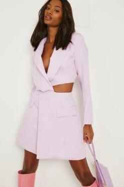 Tall - Robe Blazer Ajustée à Dos Nu -BOOHO Kleidung Magasin gzz03037 lilac xl 2