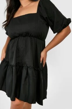 Grande Taille - Robe à Volants Et Manches Bouffantes -BOOHO Kleidung Magasin gzz03095 black xl 3