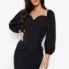 Robe Effet Corset à Col En Cœur Et Manches Volumineuses -BOOHO Kleidung Magasin gzz03428 black xl