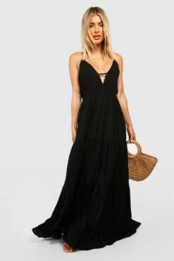 BOOHOO Robe De Plage Longue Recyclée Texturée -BOOHO Kleidung Magasin gzz04356 black xl 3