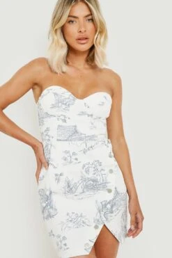 Robe En Denim Style Corset à Imprimé Porcelaine -BOOHO Kleidung Magasin gzz04836 ecru xl 2