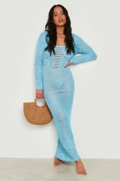 BOOHOO Petite - Robe Longue Recyclée En Crochet
