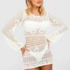 Robe De Plage En Crochet Recyclé -BOOHO Kleidung Magasin gzz06518 white xl