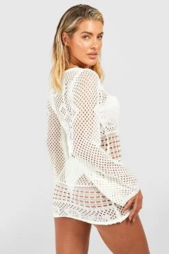 Robe De Plage En Crochet Recyclé -BOOHO Kleidung Magasin gzz06518 white xl 1