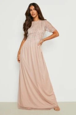 BOOHOO Robe Longue à Paillettes Et Franges -BOOHO Kleidung Magasin gzz06818 nude xl 2