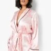 Grande Taille - Robe De Chambre Satinée à Imprimé Marbre -BOOHO Kleidung Magasin gzz07646 pink xl