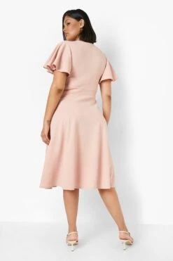 Grande Taille - Robe Patineuse Mi-longue Style Cache-cœur 7 Grande Taille - Robe Patineuse Mi-longue Style Cache-cœur -BOOHO Kleidung Magasin gzz07755 blush xl 1