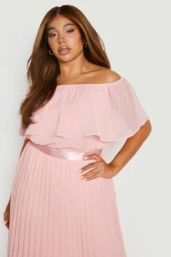 Grande Taille - Robe Mi-longue Effet Plissé - Mix & Match -BOOHO Kleidung Magasin gzz09413 blush xl 3