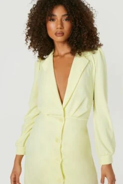 Tall - Robe Blazer Froncée -BOOHO Kleidung Magasin gzz11902 lemon xl 3