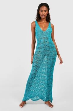 Robe De Plage En Crochet -BOOHO Kleidung Magasin gzz13047 aqua xl 2