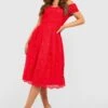 Robe Mi-longue à Col Bateau Et Broderies -BOOHO Kleidung Magasin gzz13701 red xl