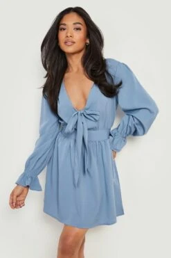 Petite - Robe Patineuse Tissée à Nouer