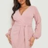 Grande Taille - Robe Cache-cœur Nouée -BOOHO Kleidung Magasin gzz14043 blush xl