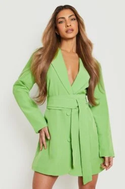 Robe Blazer Ceinturée -BOOHO Kleidung Magasin gzz14576 lime xl 2