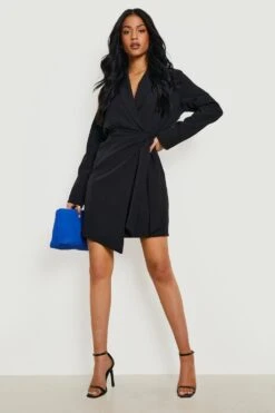 Tall - Robe Blazer Froncée à Attaches -BOOHO Kleidung Magasin gzz15086 black xl 2