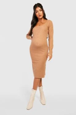 BOOHOO Maternité - Robe De Grossesse Mi-longue -BOOHO Kleidung Magasin gzz15112 taupe xl 2