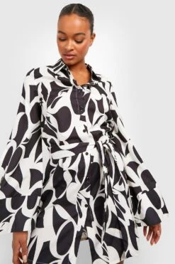 Tall - Robe Chemise à Manches évasées -BOOHO Kleidung Magasin gzz15497 black xl 3