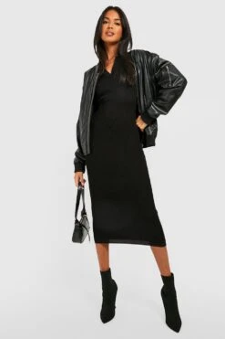 Robe Polo Côtelée -BOOHO Kleidung Magasin gzz15584 black xl 2