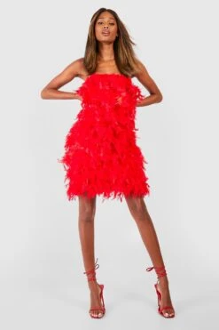 Robe Bandeau à Plumes -BOOHO Kleidung Magasin gzz16263 red xl 2