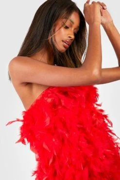 Robe Bandeau à Plumes -BOOHO Kleidung Magasin gzz16263 red xl 3