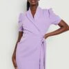 Robe Chemise à Ceinture Et Manches Bouffantes -BOOHO Kleidung Magasin gzz16363 lilac xl